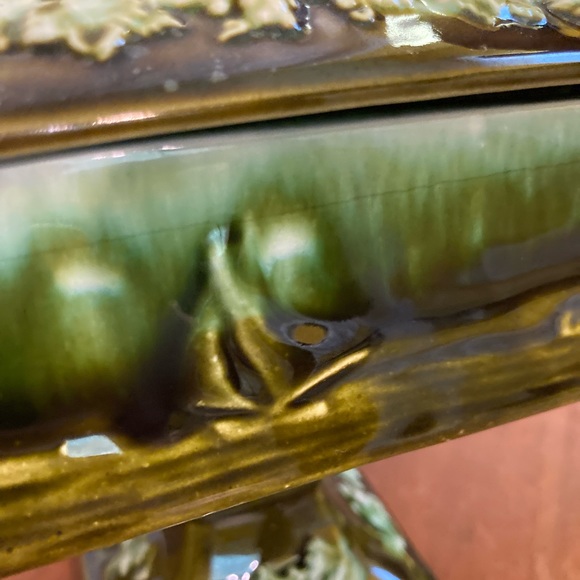 Vintage Green Ceramic 1950s Compote with Sailing Boat Detail - Japan - Picture 8 of 10